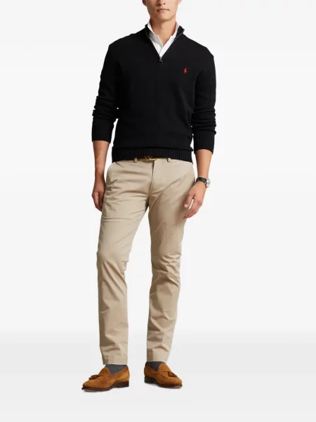 Tricou polo Polo Ralph Lauren cu glugă cu blană cu broderie roșu
