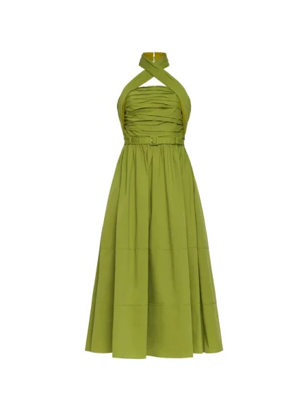 Rochie midi Cinq A Sept cu gât halter verde