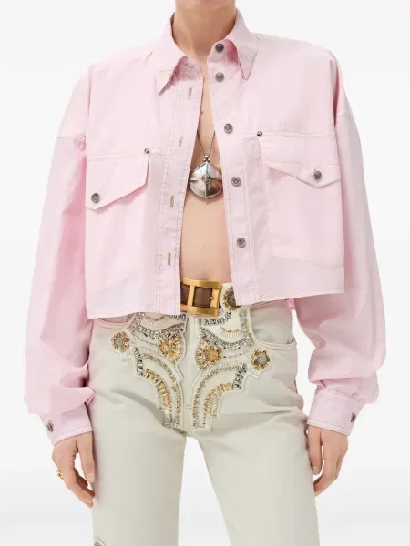 Cămașă Versace din poplin roz