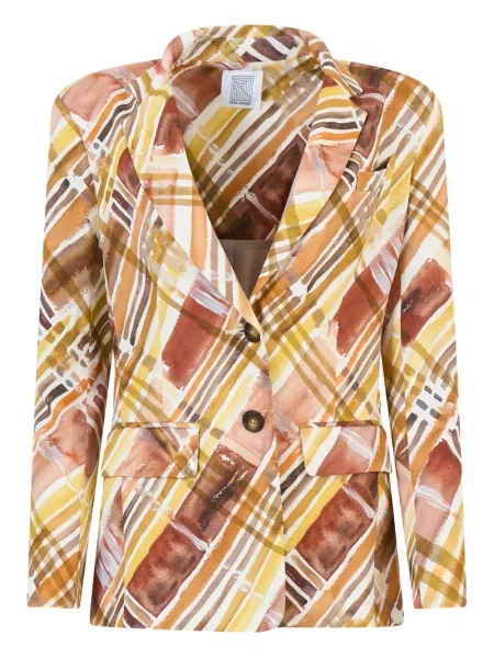 Marynarka Rosie Assoulin z nadrukiem w abstrakcyjne wzory brązowa