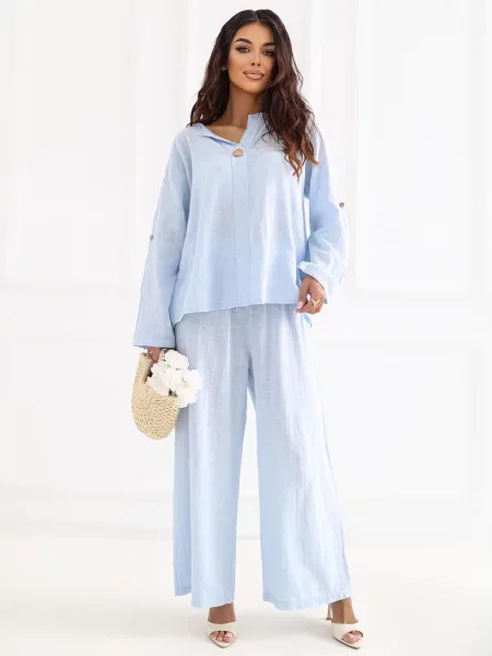 Pantaloni Italy Moda albastru