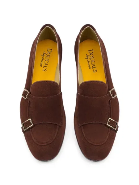 Loafers Doucal's σουέντ με αγκράφα καφέ