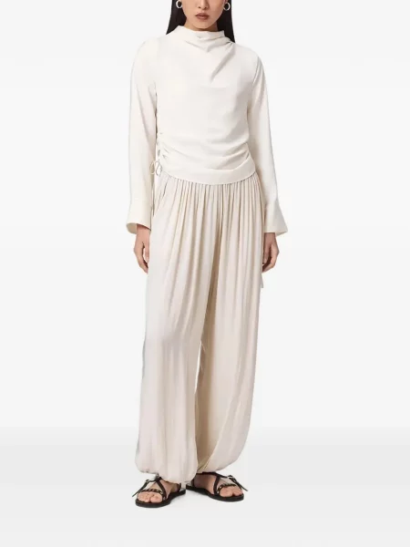 Top Allsaints cu volane alb