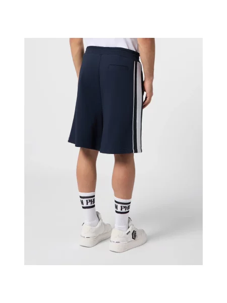 Szorty Philipp Plein do biegania z logo niebieskie