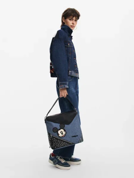 Geanta crossbody Desigual din jerseu albastru