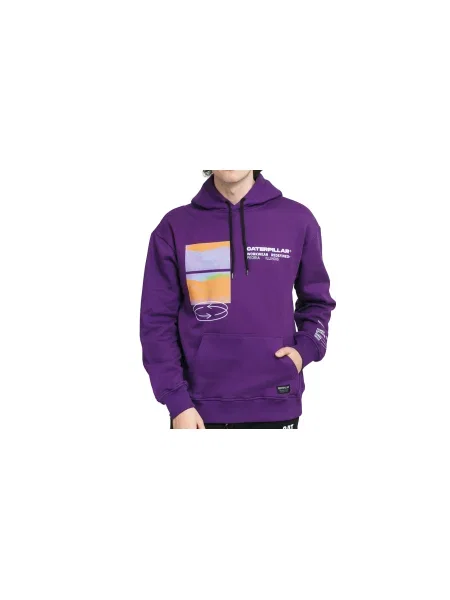 Caterpillar Fashion Pocket Hoodie Purple Mężczyźni Bluzy i bluzy z kapturem Caterpillar Size: M fioletowy