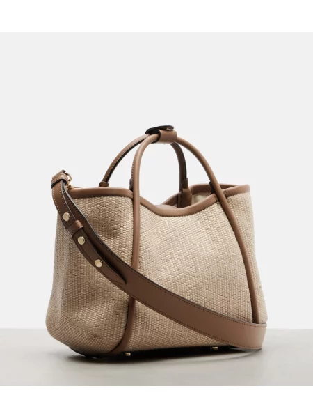 Geanta de piele Max Mara din piele bej