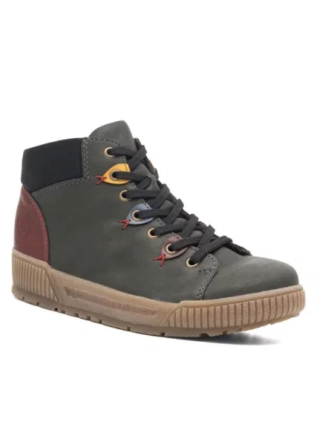 Škornji Rieker zelena