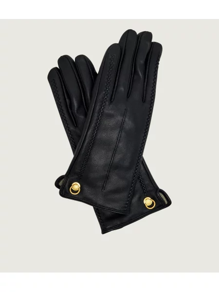 GIANNI CHIARINI Mănuși de piele cu adaos de lână negru
