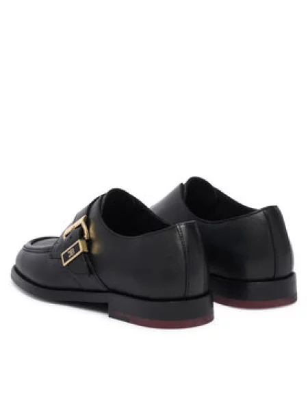 Tommy Hilfiger Nizki čevlji Th Buckle Moc Toe Loafers črna