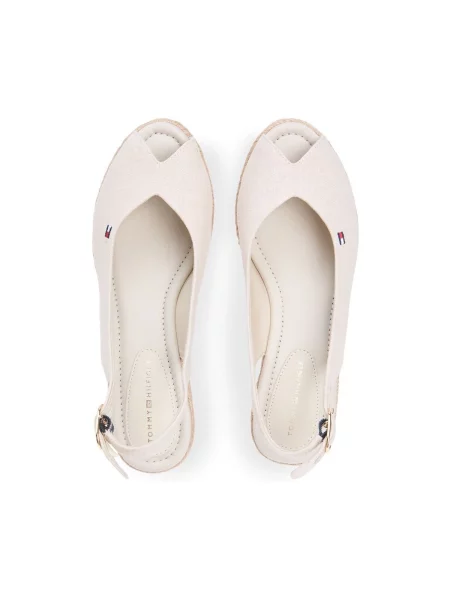 Tommy Hilfiger Espadrile Mid Wedge Espad Slingback Bej alb
