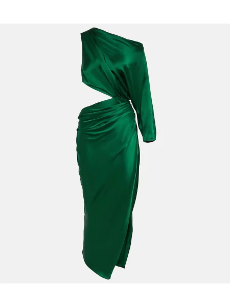 Rochie midi The Sei din satin până la genunchi cu un umăr gol negru