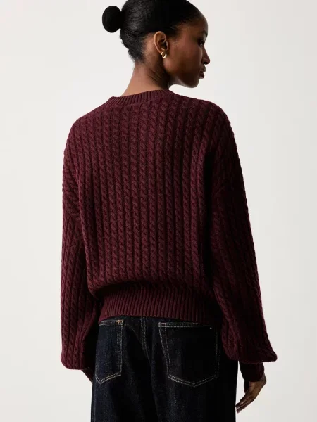 Rotate sweter wełniany czerwony