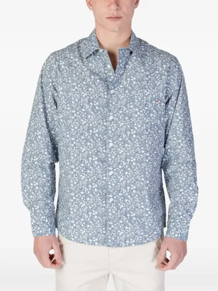 Cămașă Replay cu model floral cu imagine albastru