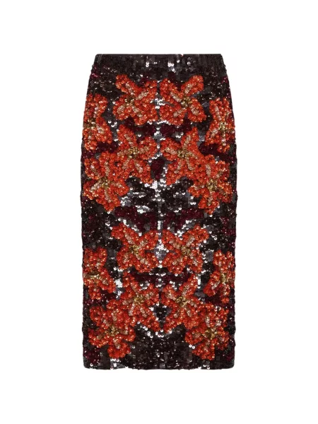 Fustă P.a.r.o.s.h. cu paiete cu model floral negru