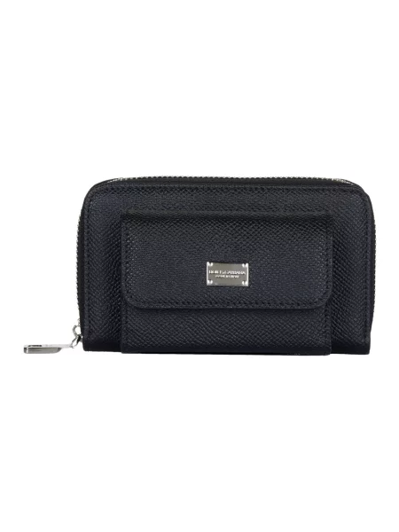 Kompaktowy portfel Dolce And Gabbana skórzany czarny