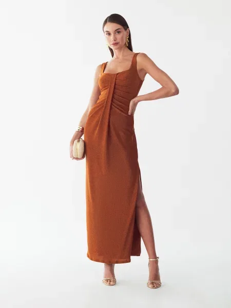 BWLDR Rochie Zuri coniac maro