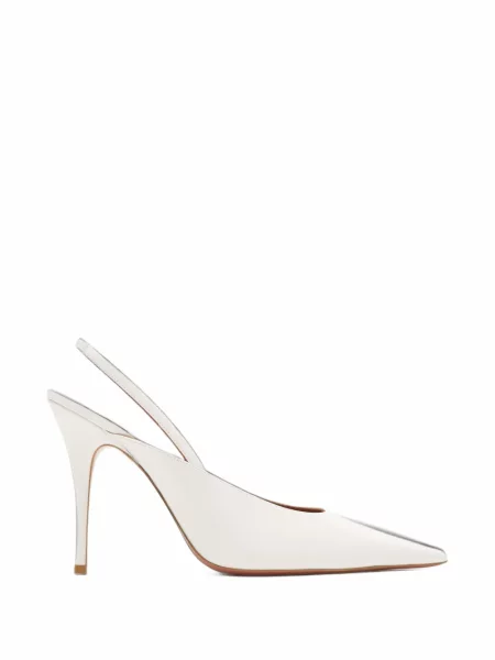 Pantofi cu toc Amina Muaddi slingback alb