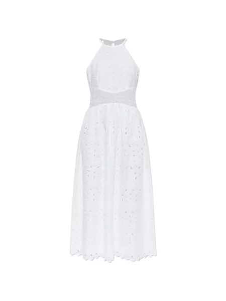 Rochie Frame cu broderie fără mâneci alb