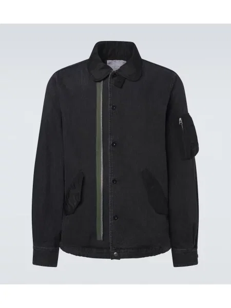 Geacă de blugi Sacai din țesătură twill negru