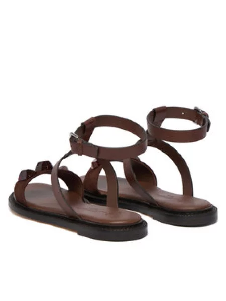 Weekend Max Mara sandale za žene od kože Wkaasta smeđa
