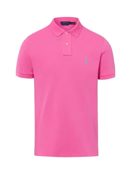 Polo Ralph Lauren koszulka polo Mężczyźni wyrazisty róż jednolity L różowa