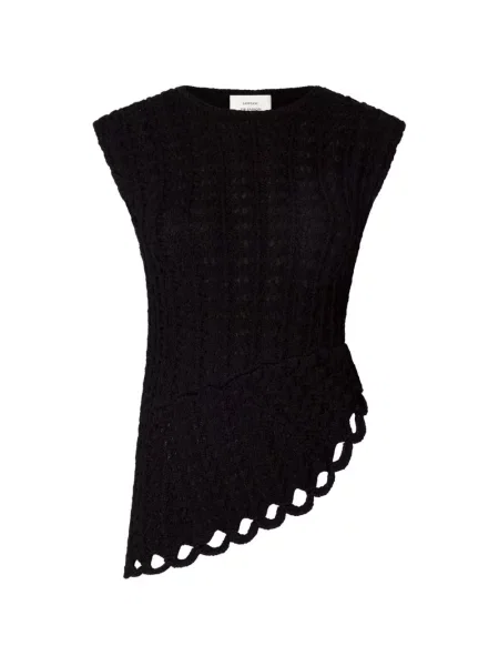 Top Loulou De Saison cu volane negru