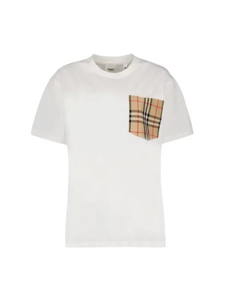 Koszulka Burberry w kratę retro biała