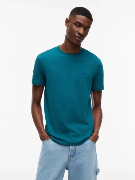 Tommy Jeans Tricou fildeş / cyan