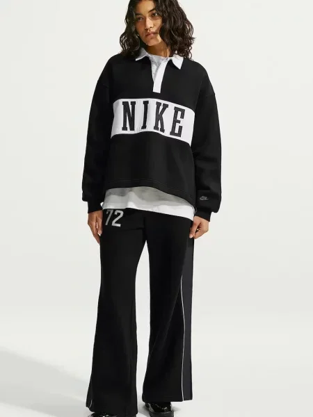 Nike Sportswear longsleeve z bawełną Studio Fleece czarna