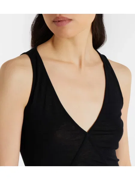 Rochie maxi Rick Owens din jerseu de costum negru