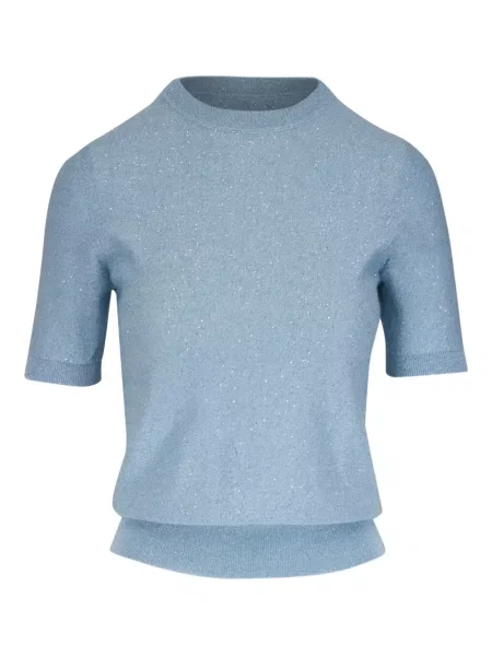 Top Kinross Cashmere din cașmir albastru