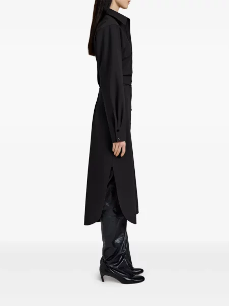 Rochie tip cămașă Proenza Schouler până la genunchi de costum negru