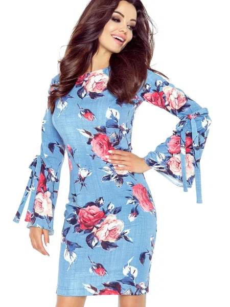 Sukienka jeansowa Bergamo dzwony czerwona