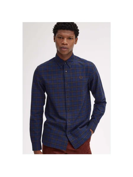 Kockovaná košeľa Fred Perry keper modrá