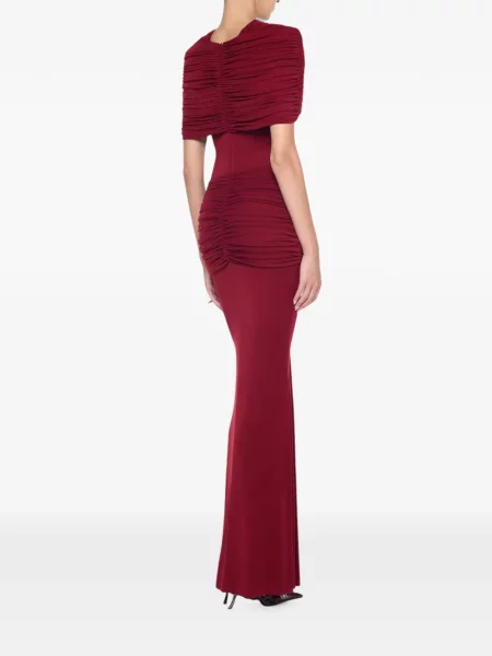 Rochie maxi Chats By C.dam drapată roșu