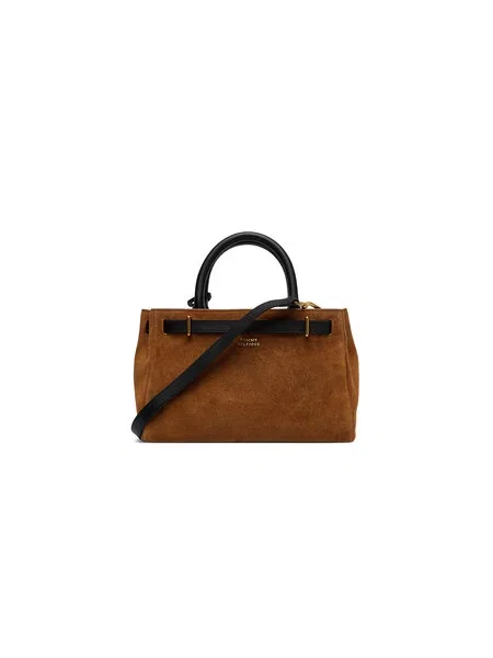 Kabelka Tommy Hilfiger American Icon Mini Tote Suede Le Světle hnědá černá