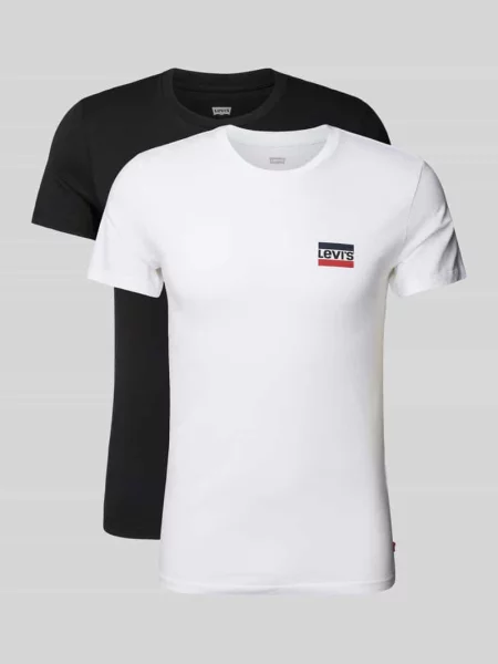 T-shirt z nadrukiem z logo w zestawie 2 szt. Levi's czarna