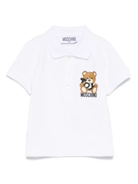 Koszulka polo dziecięca Moschino biała