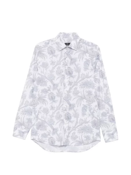 Lung cămașă Etro cu model floral cu imagine alb