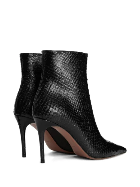 Botine Paris Texas cu model piele de șarpe negru