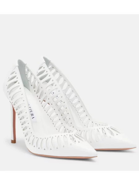 Pantofi cu toc Aquazzura din piele alb