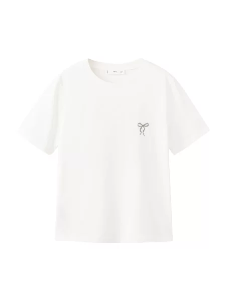 MANGO Tricou RIN gri alb