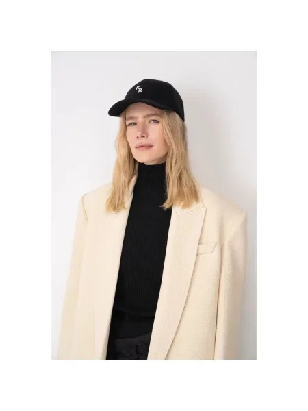 RUSLAN BAGINSKIY czapka z daszkiem wełniana Crystal-embroidered Baseball Cap czarna