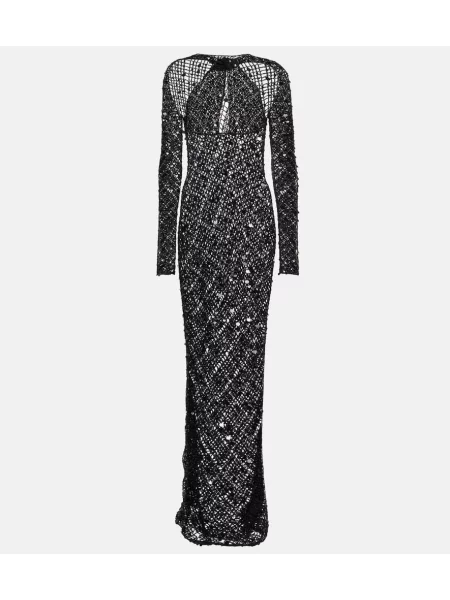 Rochie maxi Coperni cu paiete de costum negru