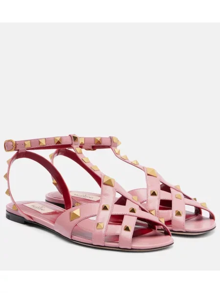 Sandale Valentino Garavani din piele slingback roz