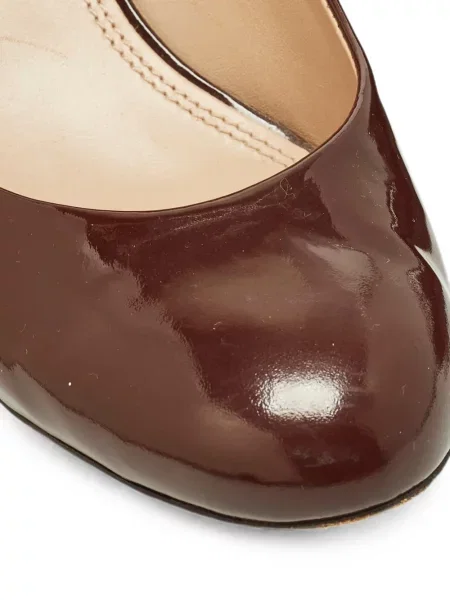 Bőr éksarkú körömcipő Tory Burch barna