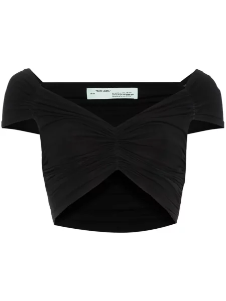 Decupat top Off-white cu volane