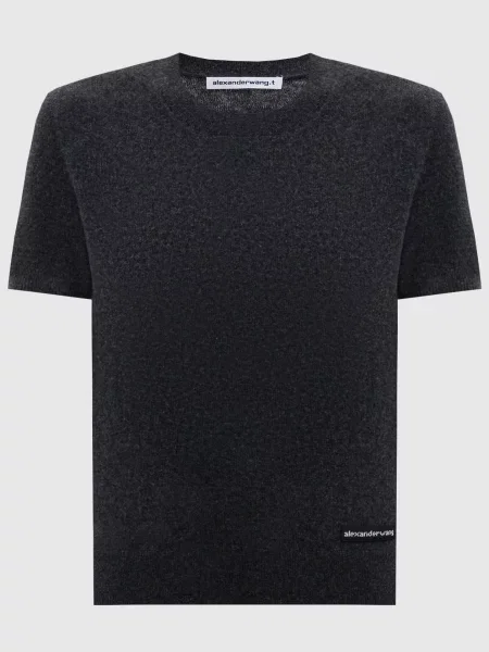 Топ з вовни з логотипом Alexander Wang сірий
