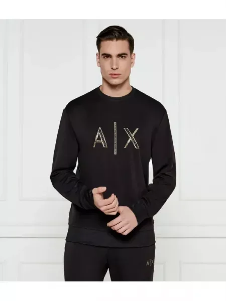 Hosszú ujjú póló Armani Exchange fekete